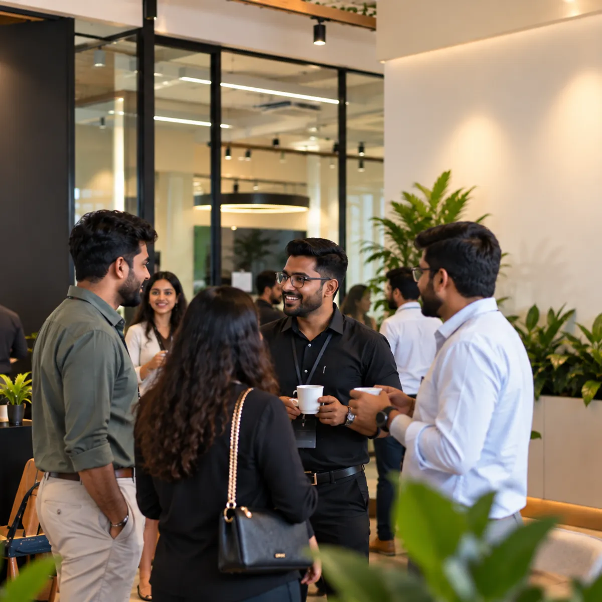 Members in conversation at a community meetup